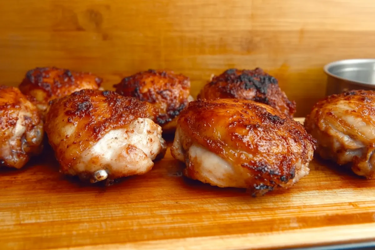 image_1200x800_1742352330263 Crispy The Best Air Fryer Dinner Recipes: Simple, Quick, and Healthy grilled chicken thighs on a wooden board